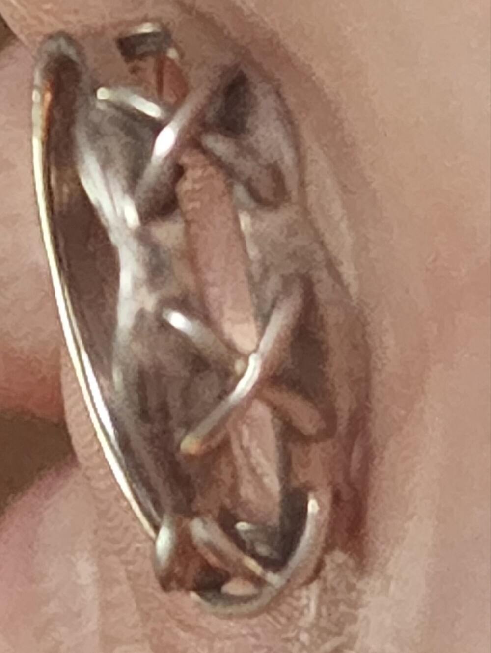 Super unique vintage Sterling 1970s/1980s statement band ring